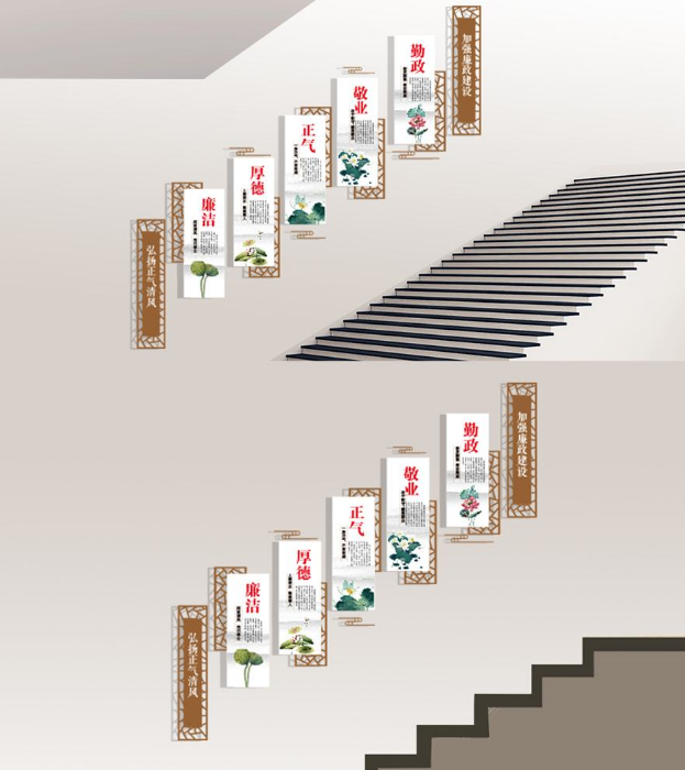 廉政樓梯文化墻圖片