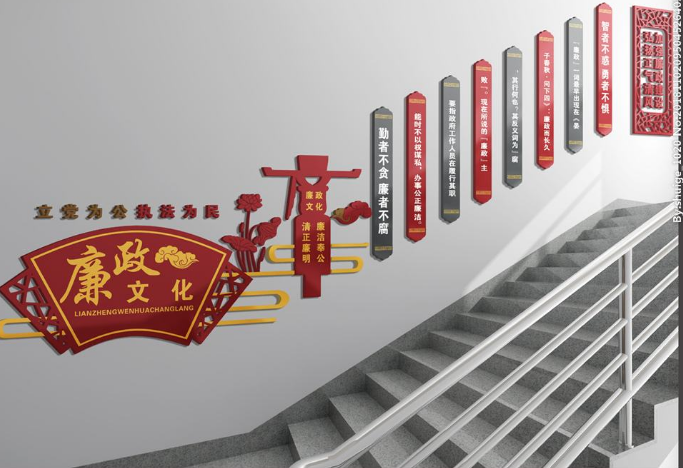 樓梯文化墻 廉政展板圖片