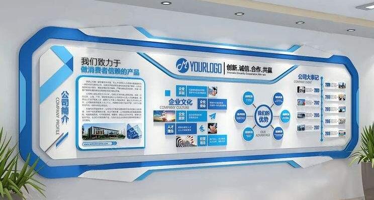 貿易公司文化墻制作效果圖