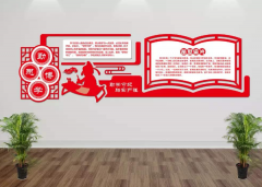 紅色古典校園文化墻效果圖