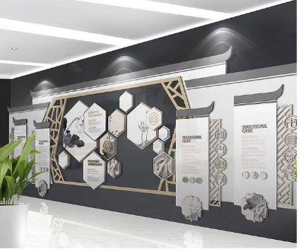 簡(jiǎn)潔素雅新中式廉政文化墻企業(yè)文化墻設(shè)計(jì)圖片