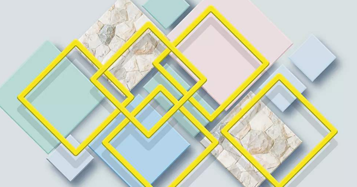 幾何圖形炫彩簡約通用企業文化墻形象墻