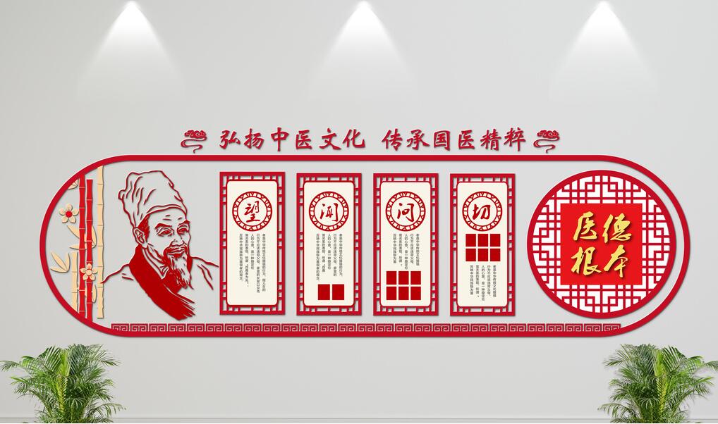 立體中醫文化墻制作效果圖