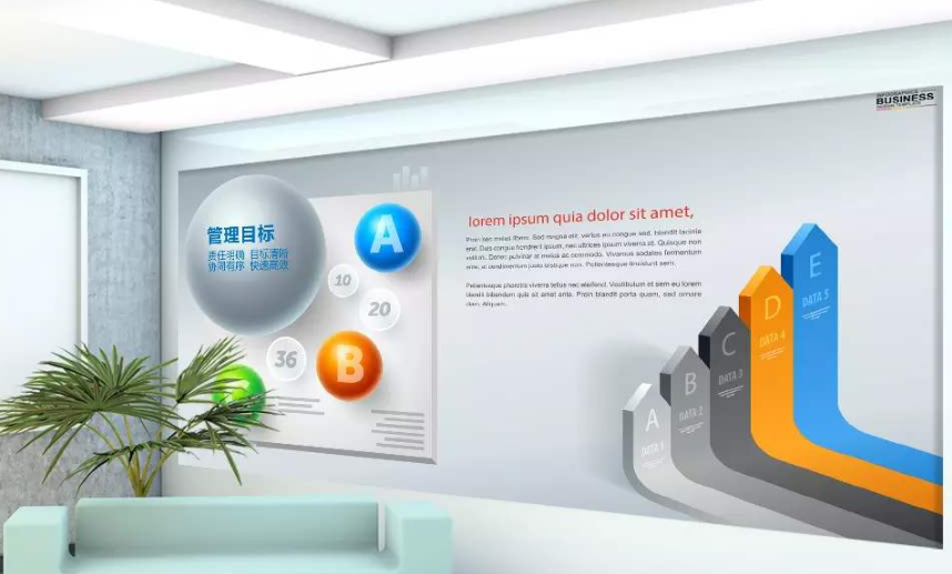 時尚簡潔3d企業文化墻設計圖片