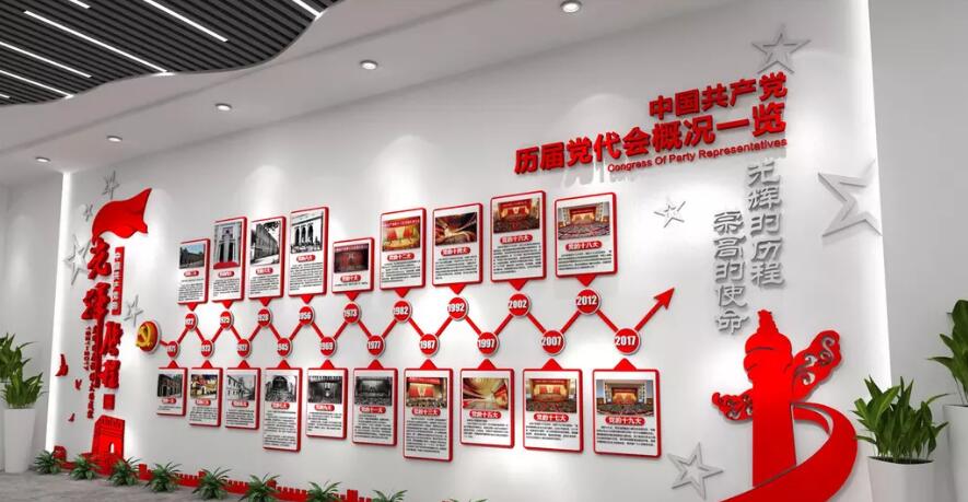 黨建展板文化墻制作效果圖