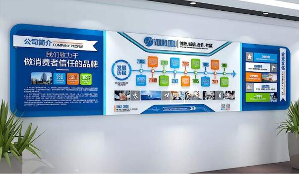 公司辦公室文化墻制作效果圖