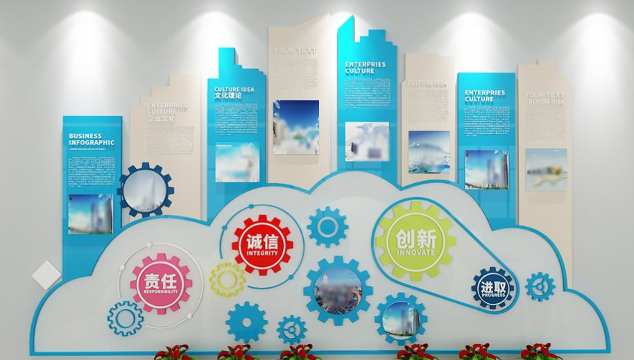 3d立體墻貼企業墻面貼紙公司文化墻