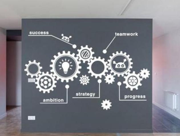 高端現代大樹齒輪企業文化墻