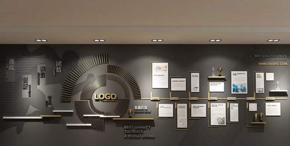 企業文化展板創意水晶立體文化墻