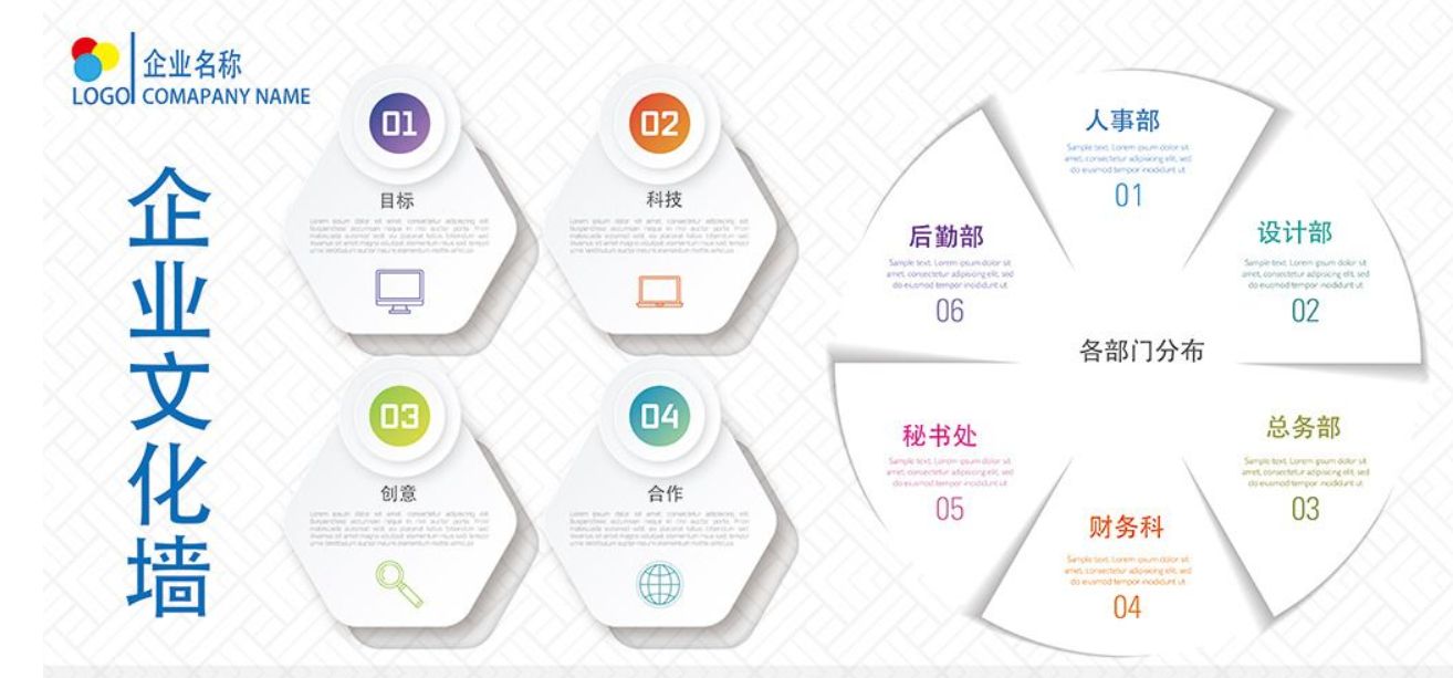 電子科技公司it企業文化墻設計通用模板