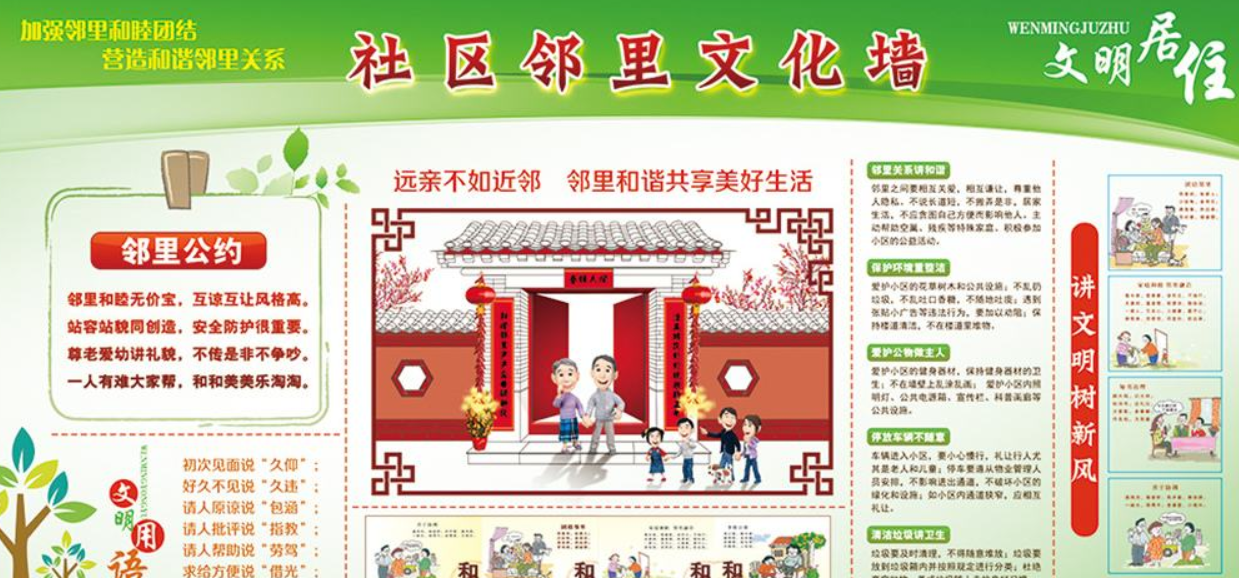 綠色社區文化墻小區物業文化墻