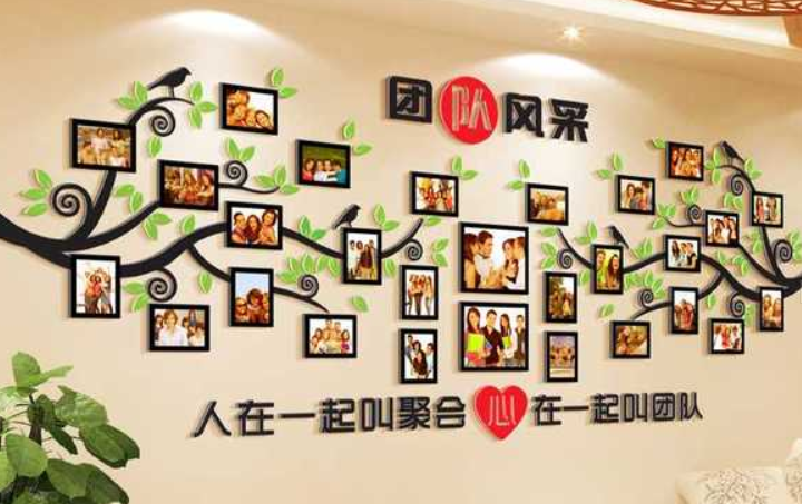 現代簡約企業文化墻展板