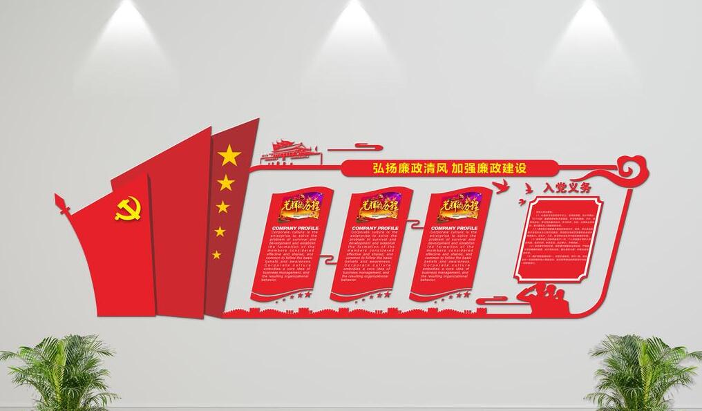 特色大氣黨建文化墻制作效果