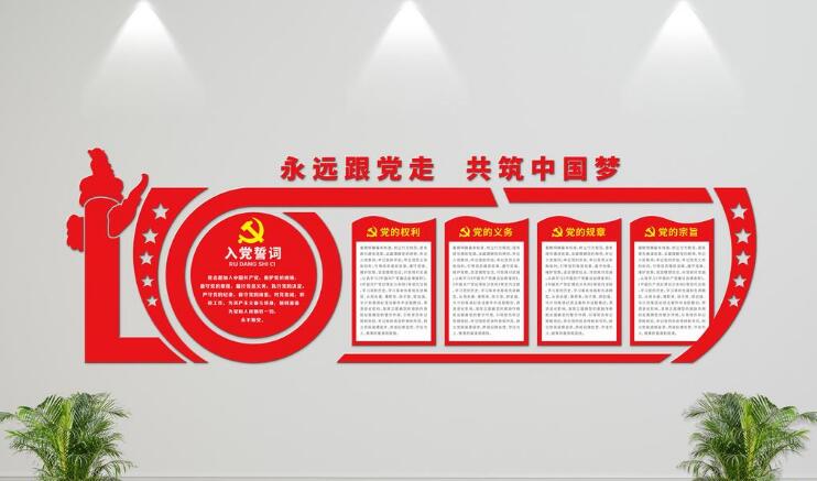 特色大氣黨建文化墻制作效果