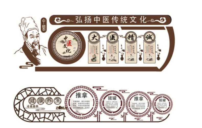 中醫(yī)文化墻養(yǎng)生文化墻精氣神設計圖