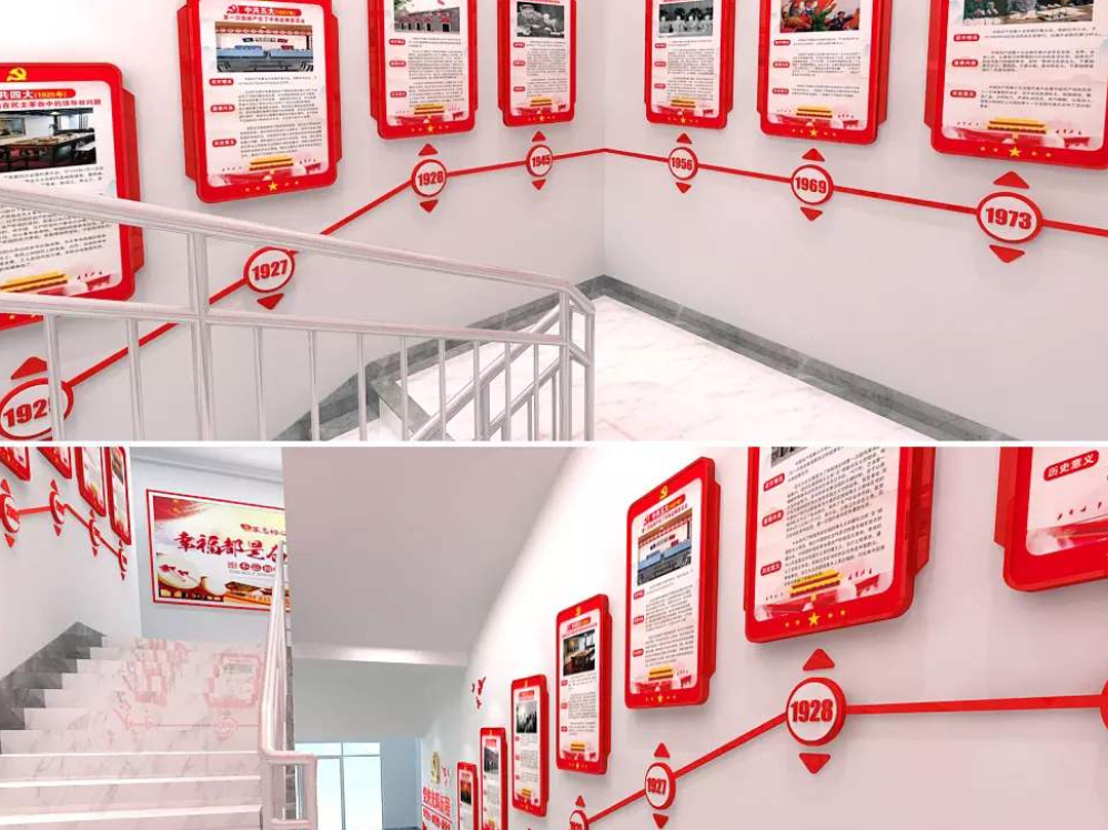 政府機(jī)關(guān)樓道uv文化墻 