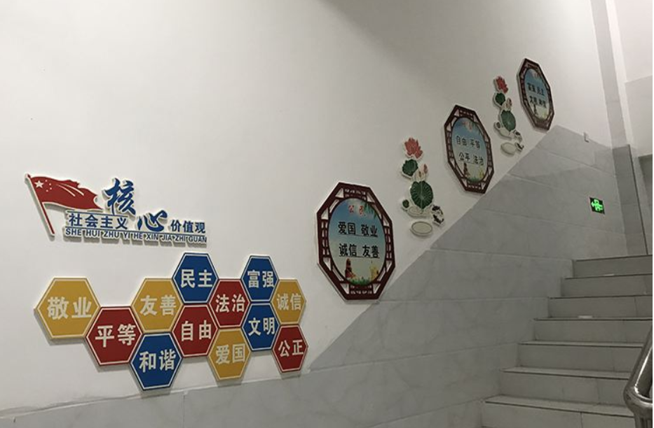 學校樓梯文化墻體校園展板走廊裝飾uv雪弗板