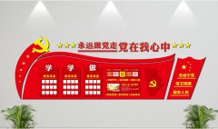 紅色大氣立體黨建文化墻制作效果圖