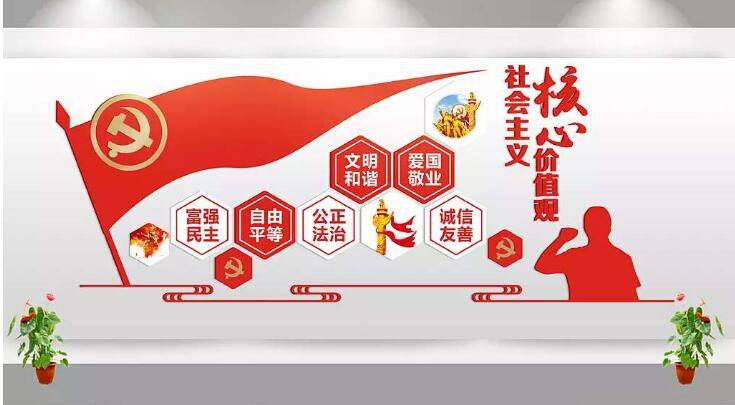 社會(huì)主義核心價(jià)值觀黨建文化墻制作效果圖