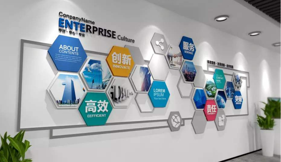 企業文化墻展廳照片墻公司員工風采效果圖設計圖片