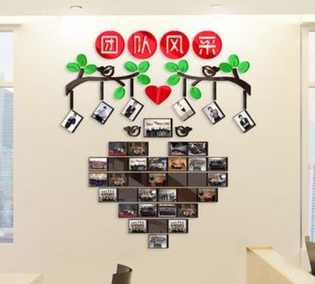 員工團隊風采亞克力墻貼3d立體公司企業文化墻