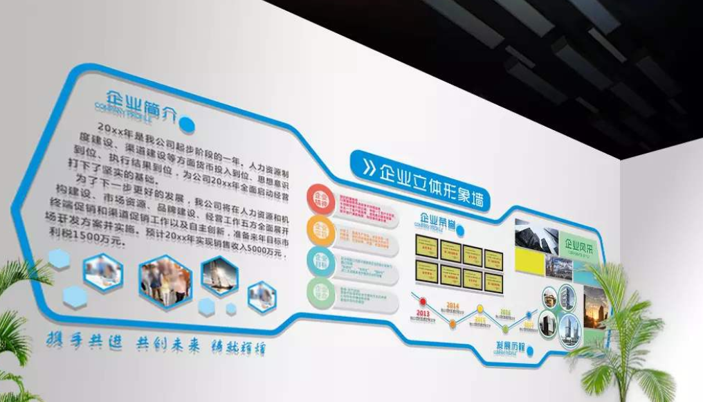 微立體企業文化墻照片墻公司形象墻造型布置