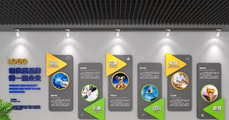 大型創意立體企業文化墻制作效果圖