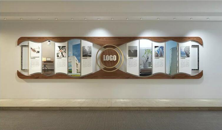 簡約企業走廊文化墻制作效果圖