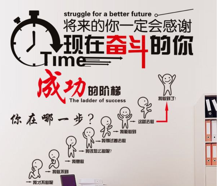 勵志貼墻貼紙大學輔導班教室布置班級文化墻