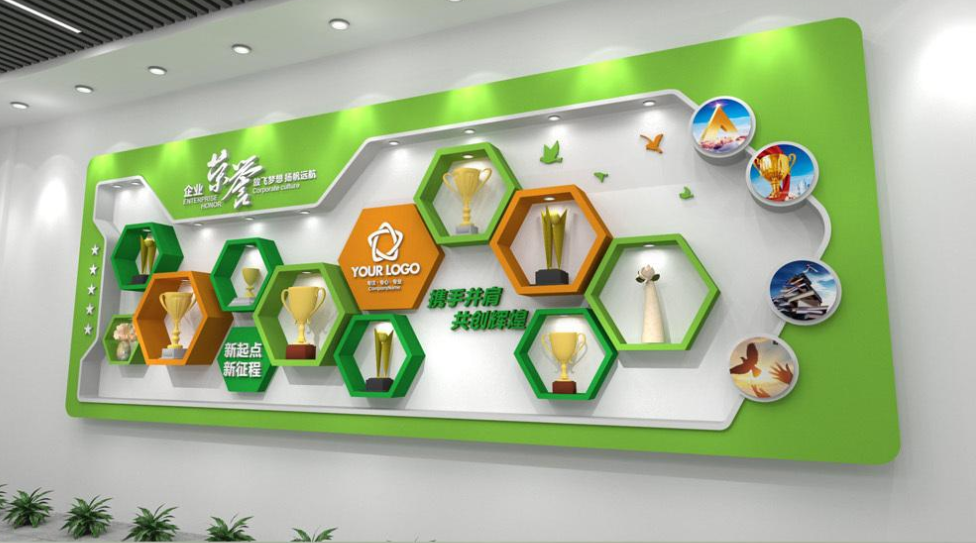 企業(yè)榮譽(yù)墻展廳設(shè)計(jì)公司文化墻創(chuàng)意效果圖