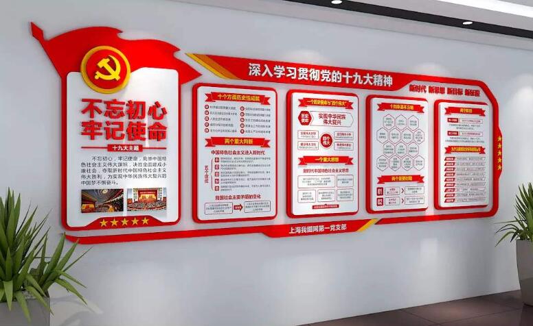 黨支部黨員活動(dòng)室文化墻制作效果圖