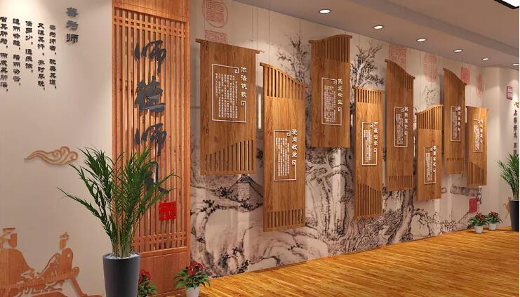 古典校園文化墻制作效果圖