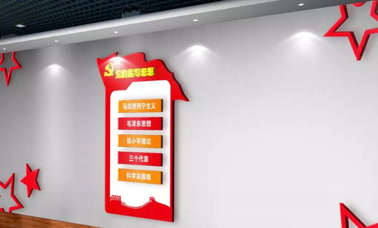 黨員之家活動室黨建文化墻制作效果圖