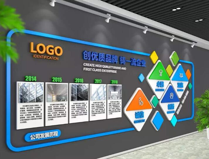 創新立體企業文化墻制作效果圖