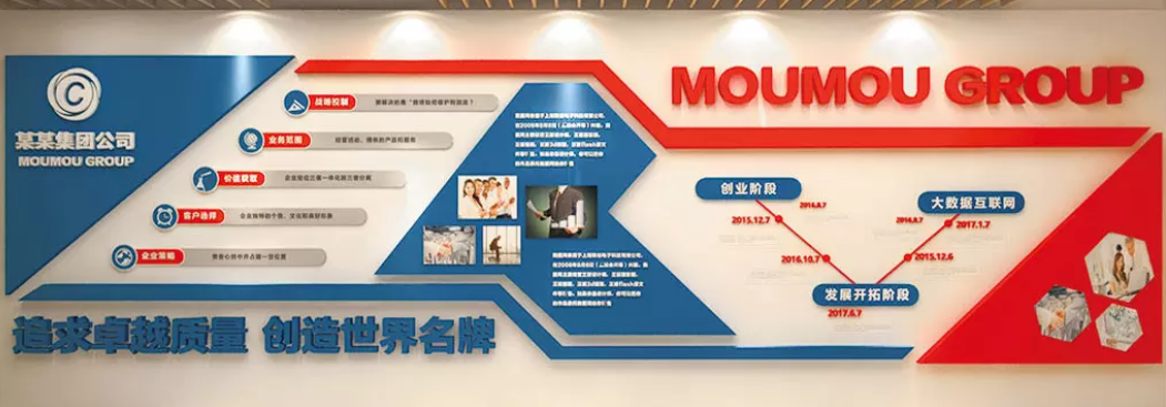 精品流行簡潔大氣企業文化墻模版