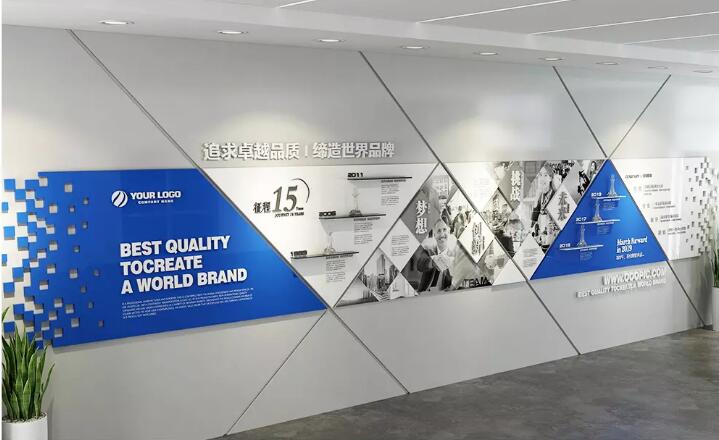 簡潔國外企業(yè)文化墻制作效果圖
