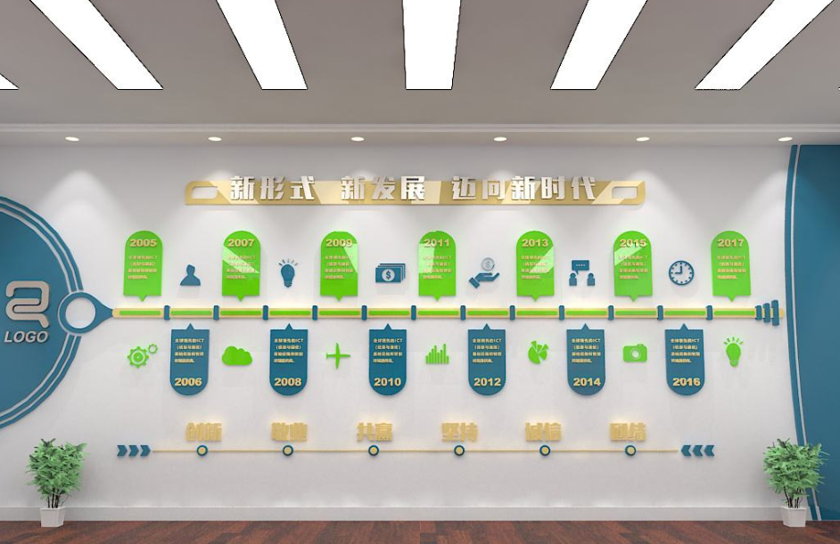 原創大氣集團公司企業學校文化墻創意形象墻