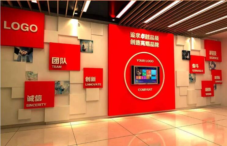 現(xiàn)代圖形立體企業(yè)文化墻制作效果圖