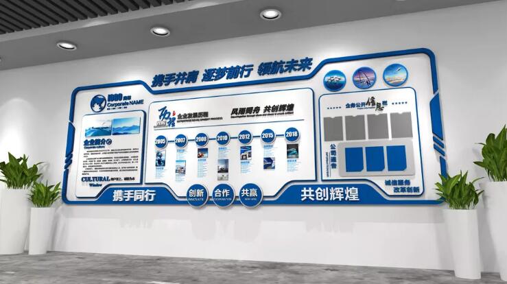 創(chuàng)意歷程企業(yè)文化墻制作效果圖