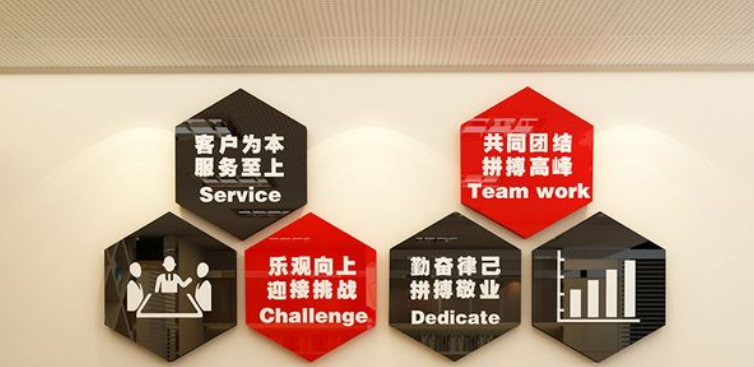 黑白簡約創意文藝異形企業文化墻