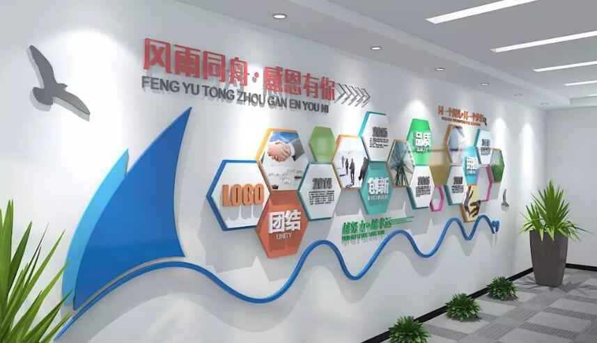 創意企業風采員工照片墻制作效果圖