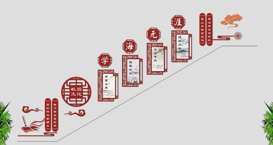 微立體校園樓道文化墻制作效果圖