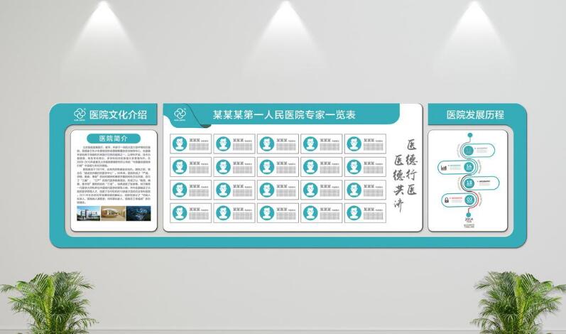 創(chuàng)意通用微立體醫(yī)院文化墻制作效果圖