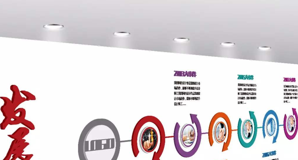 文化墻效果圖時間軸設計公司發展歷程圖片