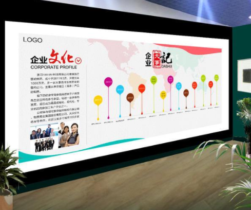 企業文化墻效果圖公司發展歷程時間軸設計
