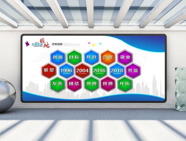 企業展板文化墻制作效果圖