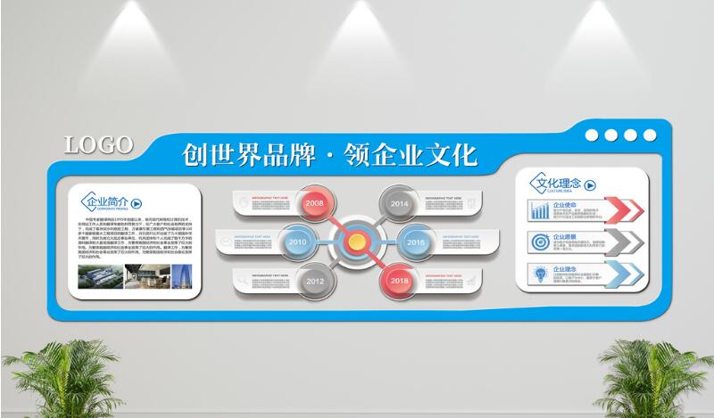 現(xiàn)代立體企業(yè)文化墻制作效果圖