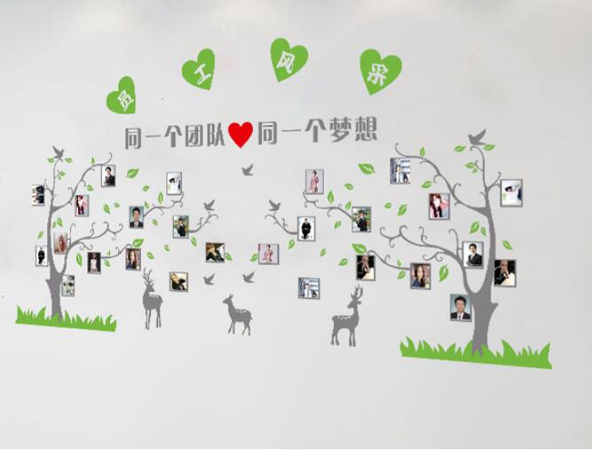 簡約大氣企業文化墻員工風采制作效果圖