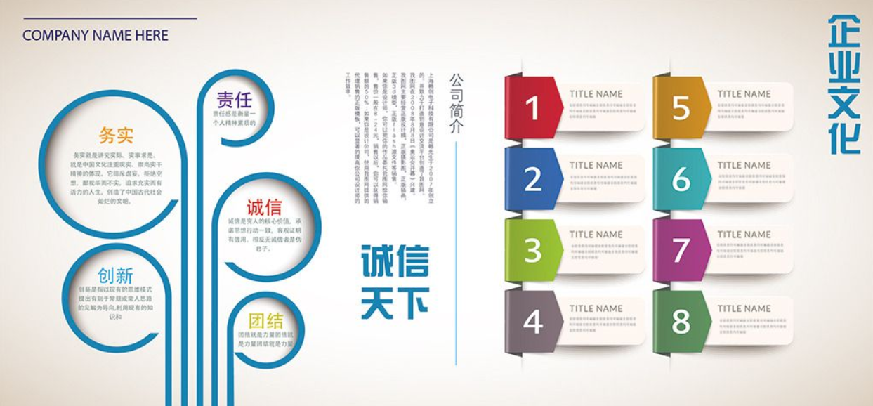 立體簡約高端通用企業文化墻形象設計圖