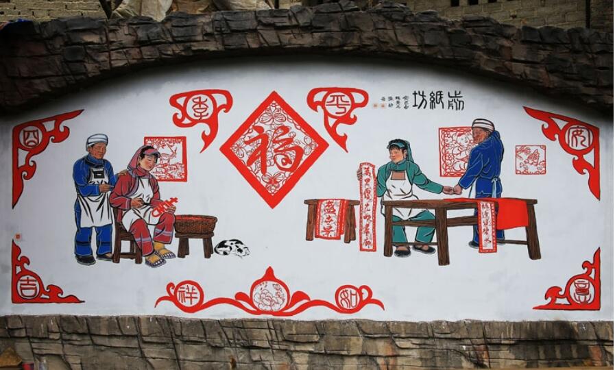 手繪文化墻制作效果圖